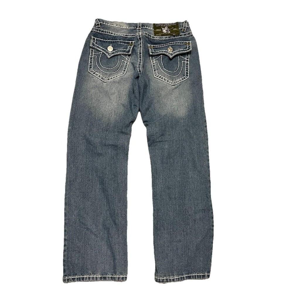 True Religion Ricky Super T 36 Jeans Thick Stitches Made In USA RARE Vintage‎